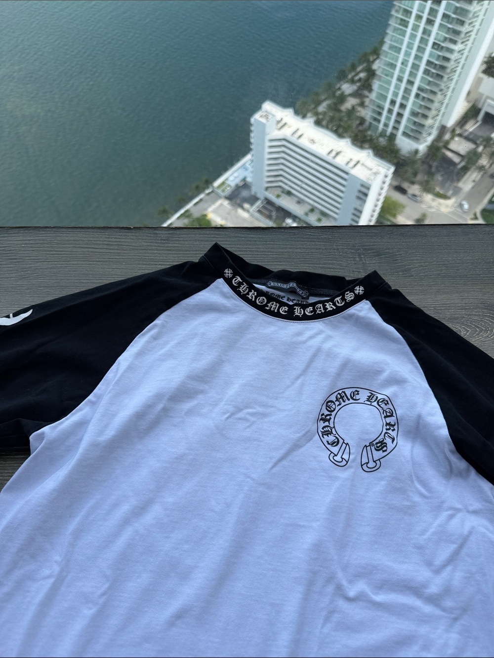 Chrome Hearts Black & White Raglan Logo Tee